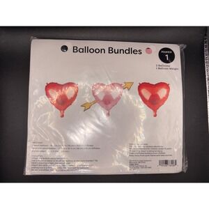 Target Valentine's Day Heart Balloon Bundle 3ct Red Pink with Arrow and Weight